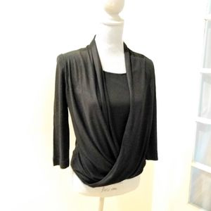 DONNA KARAN draped twisted jersey top/blouse